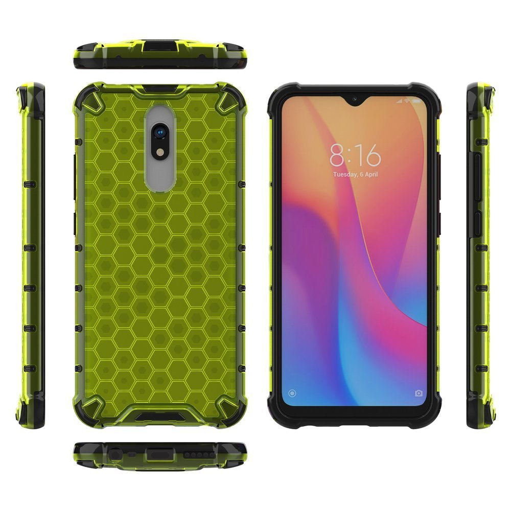 Capa de armadura em caixa de favo de mel com pára-choque de TPU para Xiaomi Redmi 8A - Xiaomi Redmi 8 verde