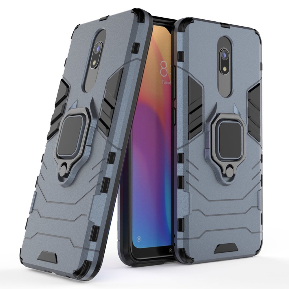 Estojo de armadura de anel Capa resistente e resistente para Xiaomi Redmi 8A - Xiaomi Redmi 8 azul
