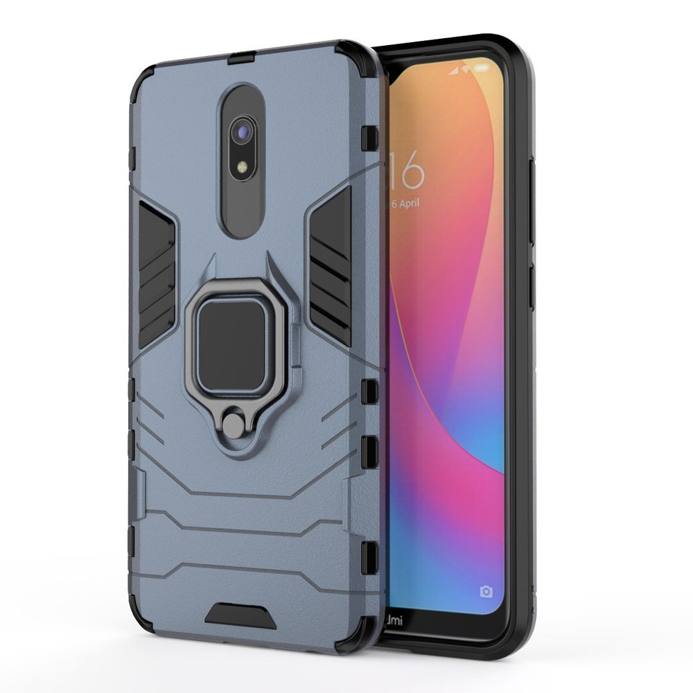 Estojo de armadura de anel Capa resistente e resistente para Xiaomi Redmi 8A - Xiaomi Redmi 8 azul