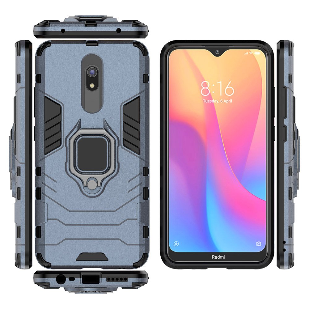 Estojo de armadura de anel Capa resistente e resistente para Xiaomi Redmi 8A - Xiaomi Redmi 8 azul
