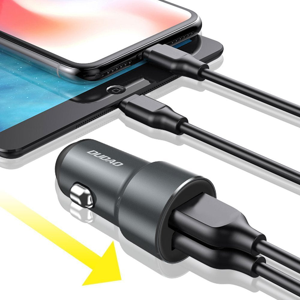 Carregador universal inteligente para carro Dudao 2.4A 2x USB vermelho (R6 vermelho)