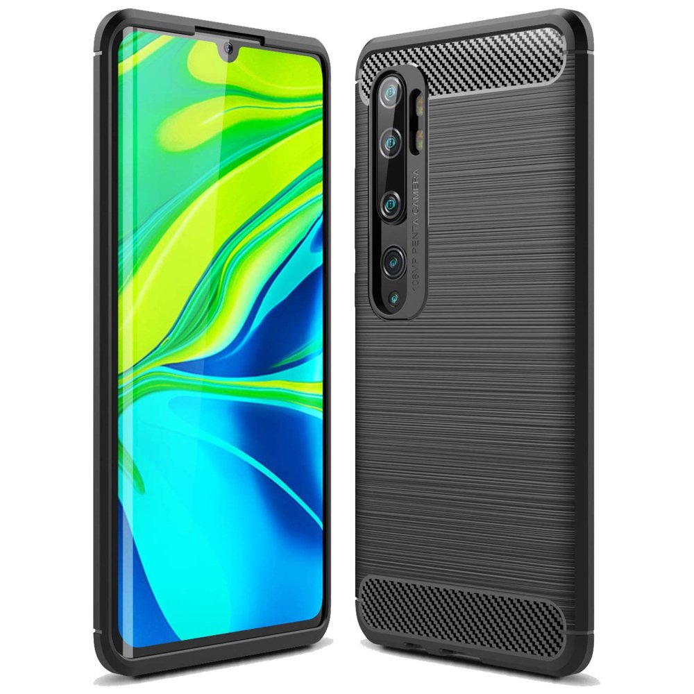 Capa carbono Capa flexível de TPU para Xiaomi Mi Note 10 - Mi Note 10 Pro - Mi CC9 Pro preto