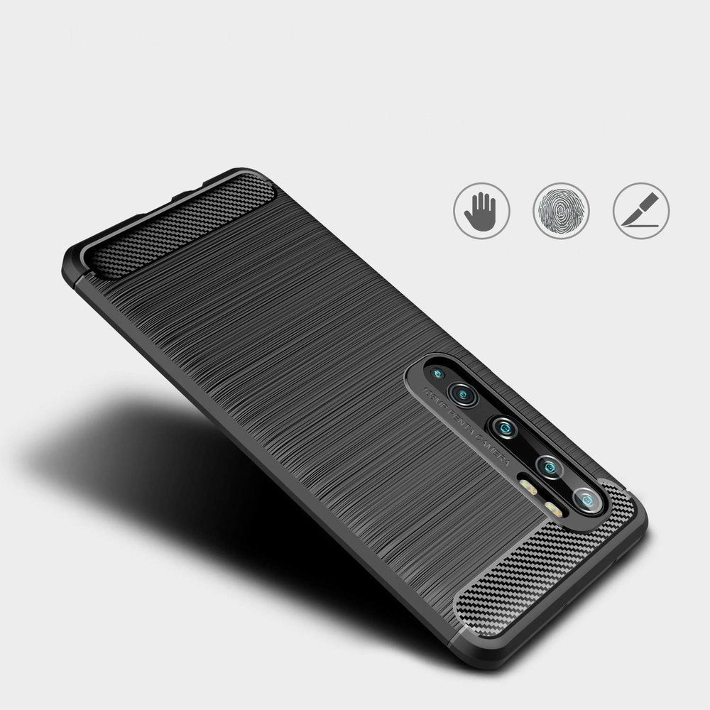 Capa carbono Capa flexível de TPU para Xiaomi Mi Note 10 - Mi Note 10 Pro - Mi CC9 Pro preto