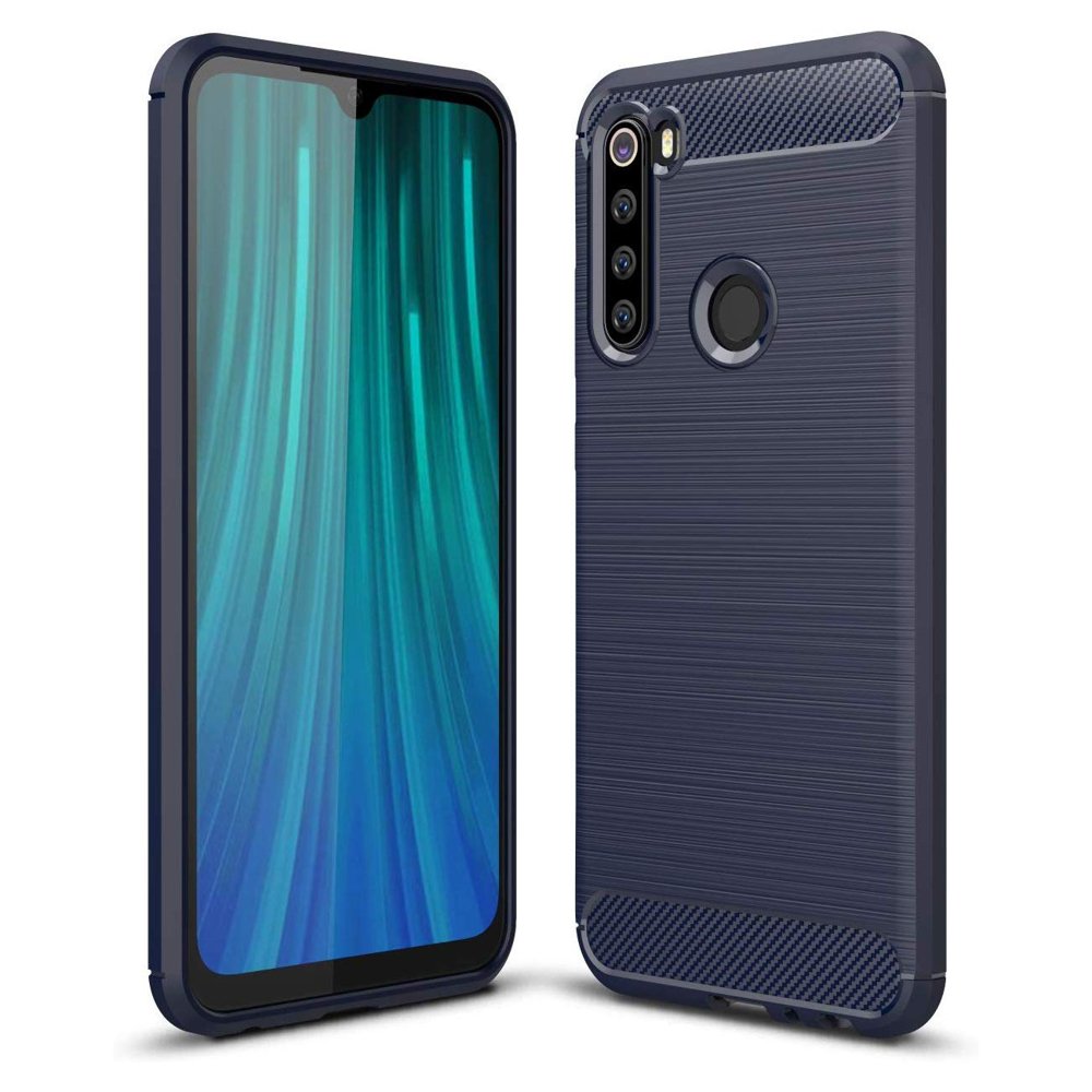Capa carbono Capa flexível de TPU para Xiaomi Redmi Note 8 azul