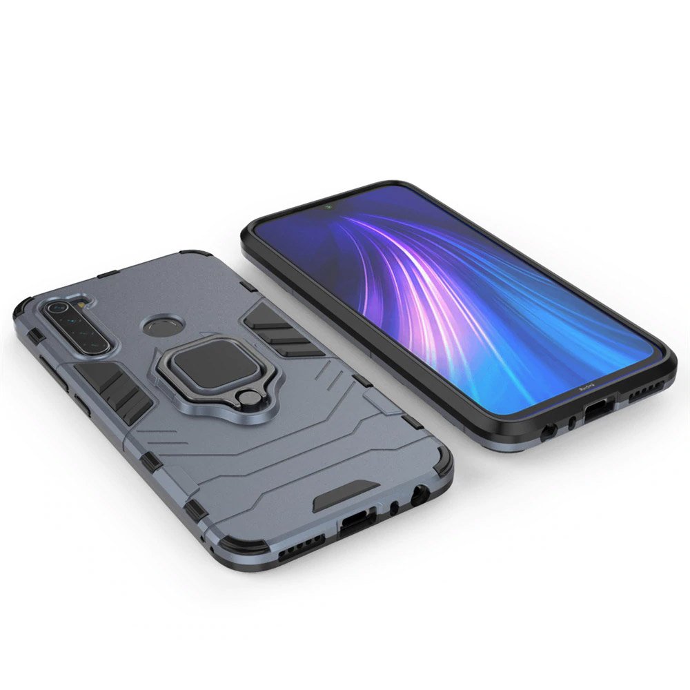 Estojo de armadura de anel capa resistente e resistente para Xiaomi Redmi Note 8T preto