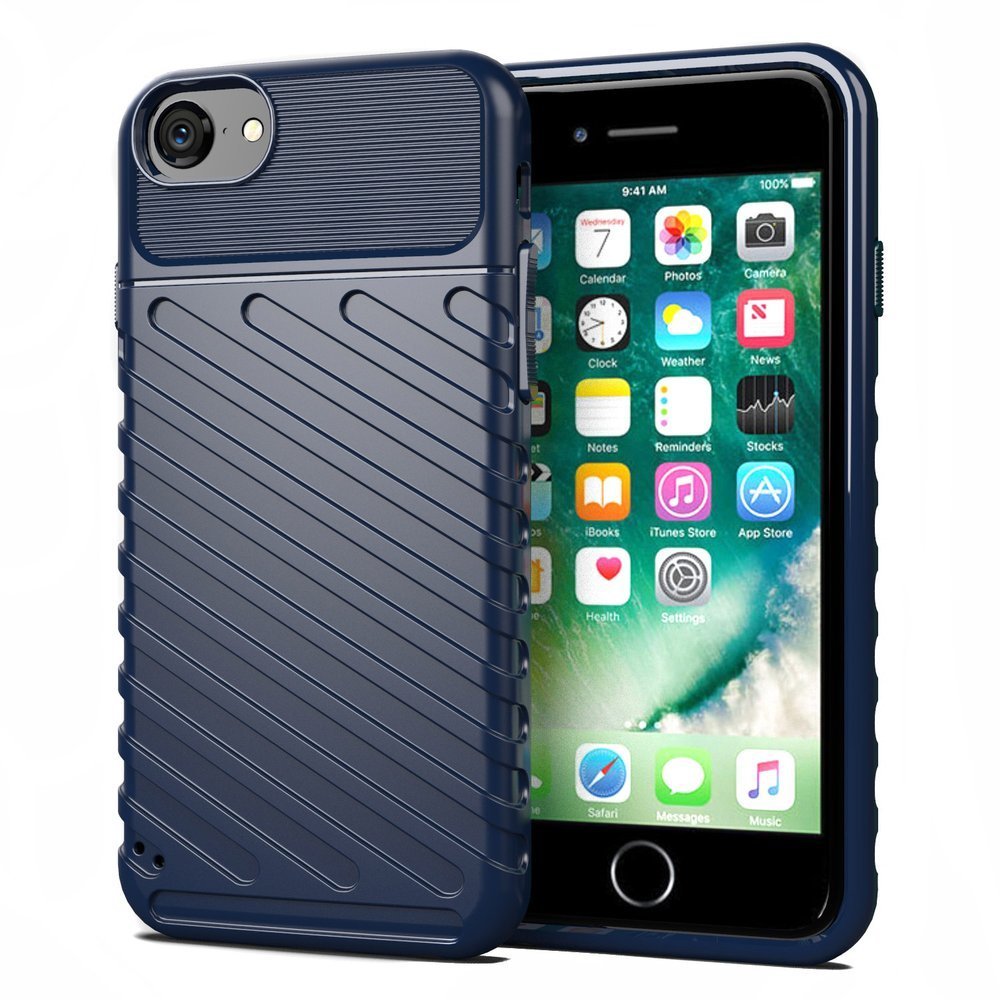 Capa Thunder Capa flexível resistente resistente em TPU para iPhone SE 2020 - iPhone 8 - iPhone 7 azul