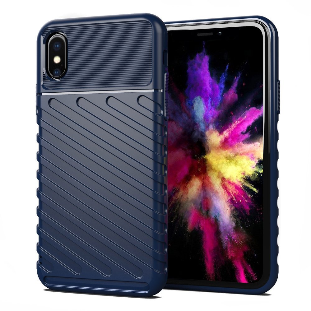 Capa Thunder capa flexível resistente resistente em TPU para iPhone XS - iPhone X azul