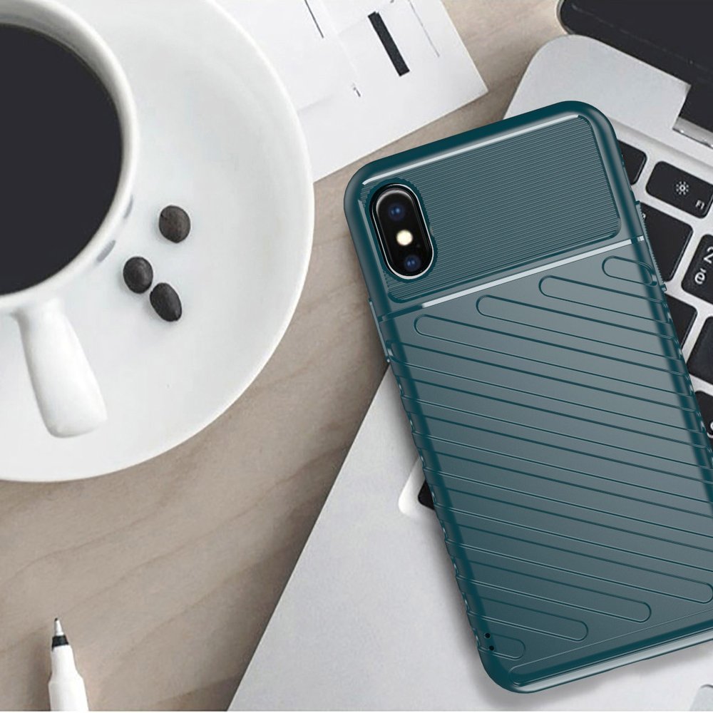 Capa Thunder capa flexível resistente resistente em TPU para iPhone XS - iPhone X azul