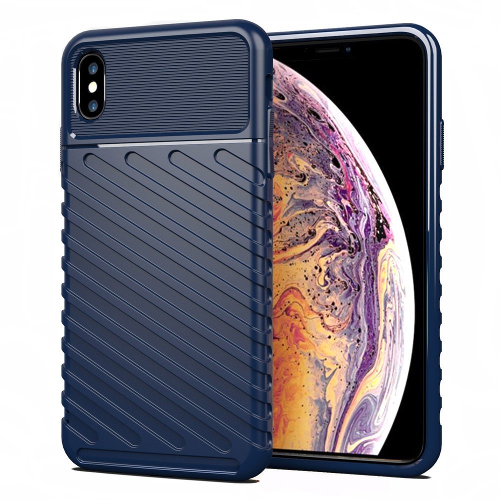 Capa Thunder capa flexível resistente resistente em TPU para iPhone XS Max azul