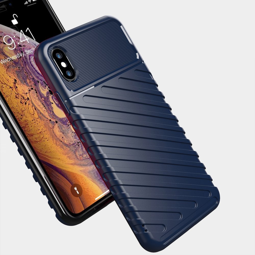 Capa Thunder capa flexível resistente resistente em TPU para iPhone XS Max azul