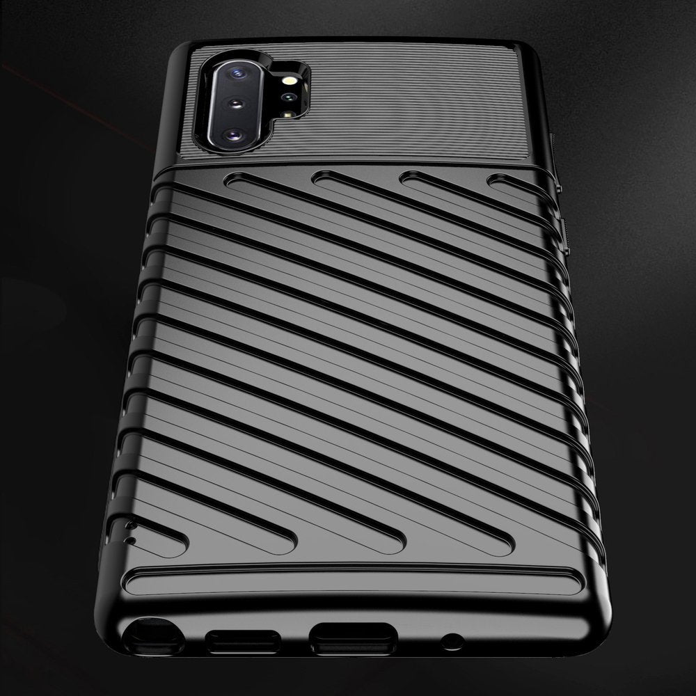 Capa Thunder capa flexível resistente resistente e resistente de TPU para Samsung Galaxy Note 10 Plus preta