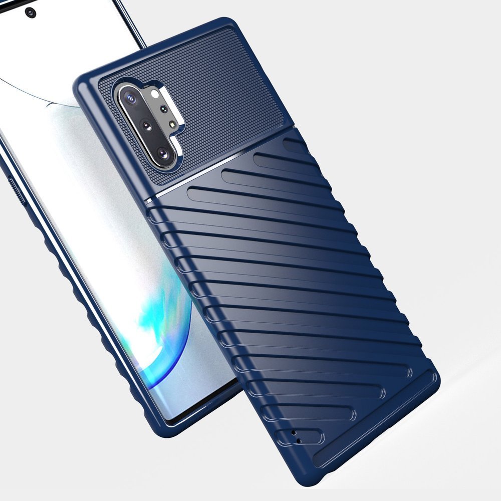 Capa Thunder capa flexível resistente resistente e resistente de TPU para Samsung Galaxy Note 10 Plus preta