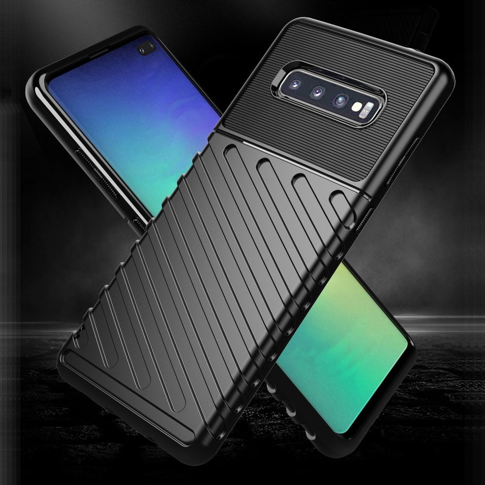 Capa Thunder capa flexível resistente resistente em TPU para Samsung Galaxy S10 preta