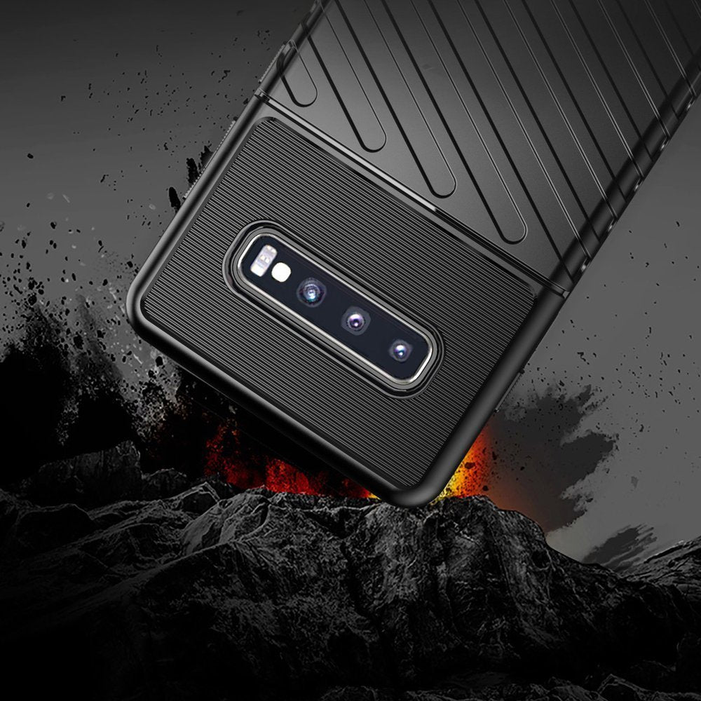 Capa Thunder capa flexível resistente resistente em TPU para Samsung Galaxy S10 preta