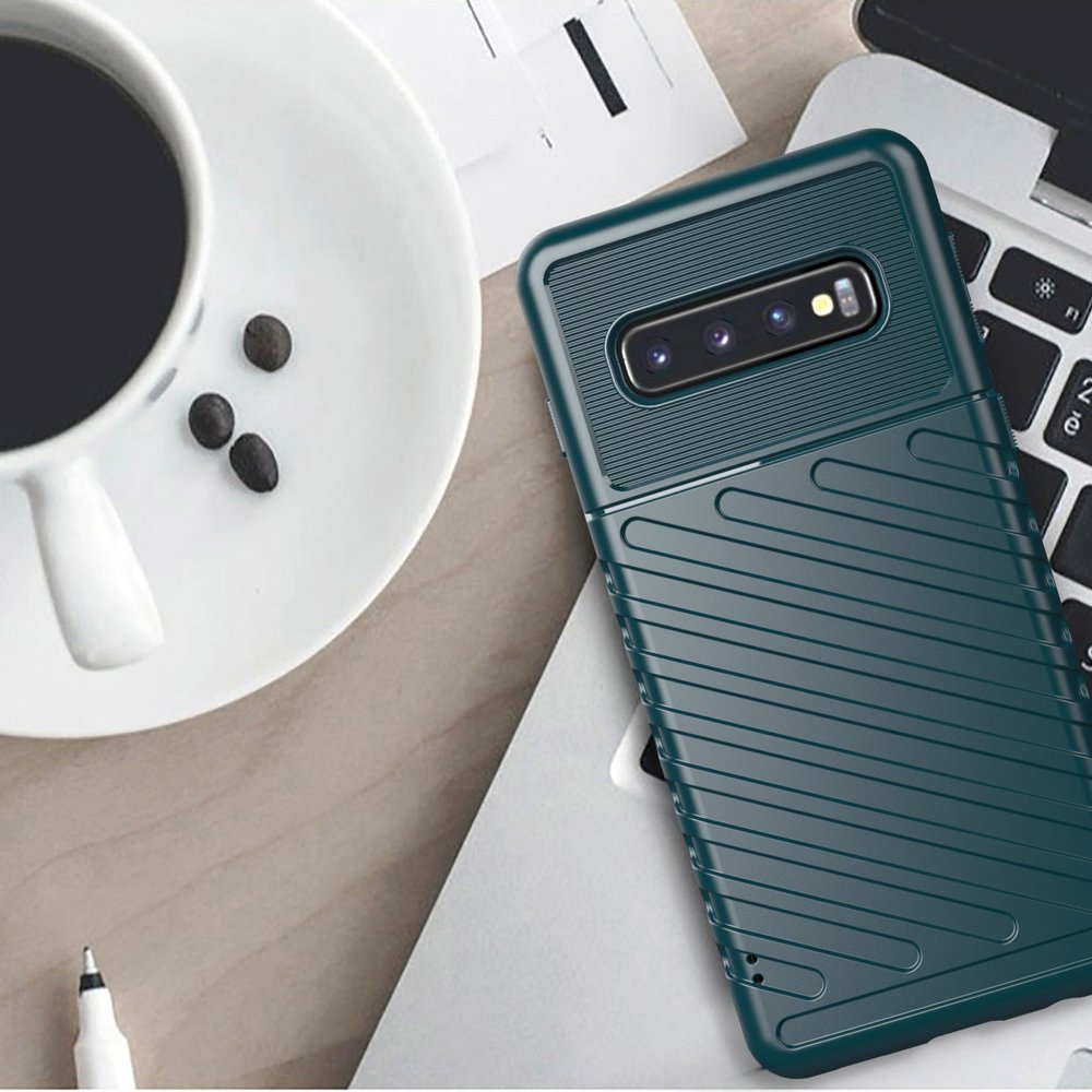 Capa Thunder capa flexível resistente resistente em TPU para Samsung Galaxy S10 preta
