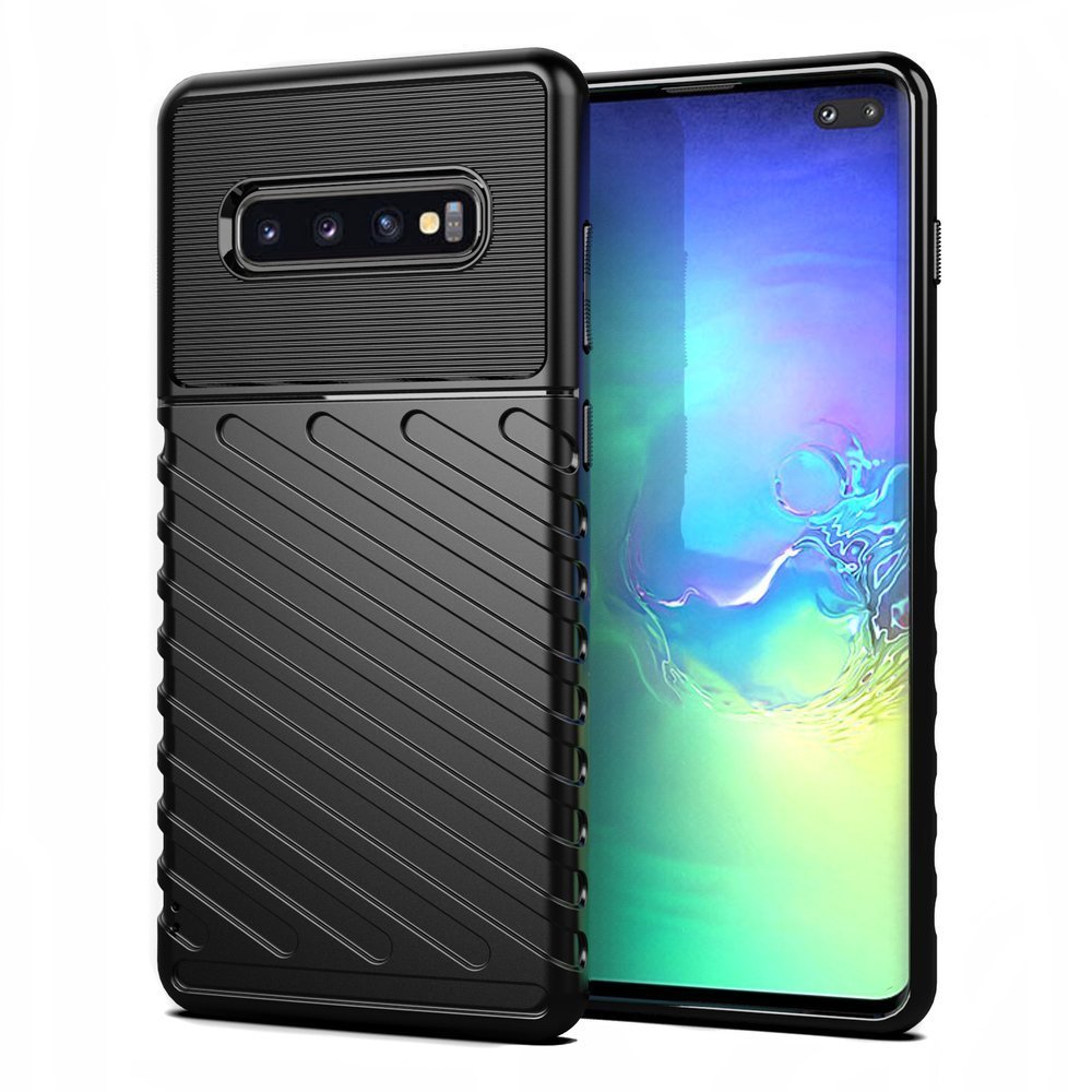 Capa Thunder Capa flexível resistente resistente e resistente de TPU para Samsung Galaxy S10 Plus preta