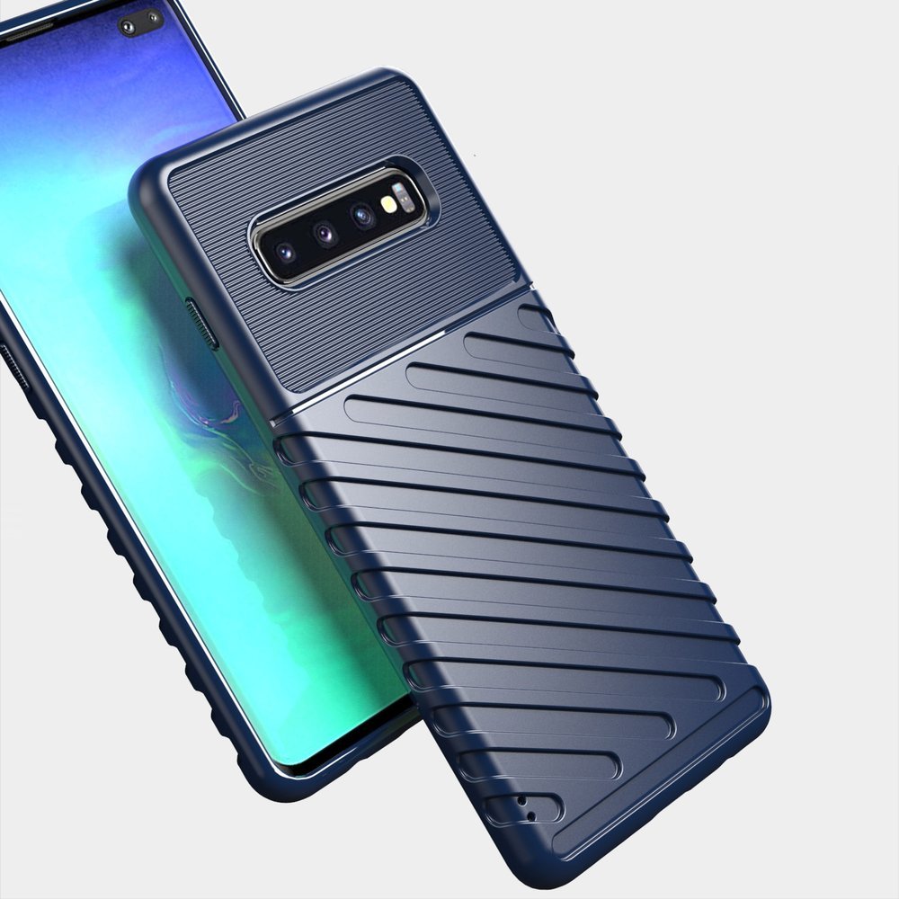 Capa Thunder Capa flexível resistente resistente e resistente de TPU para Samsung Galaxy S10 Plus preta