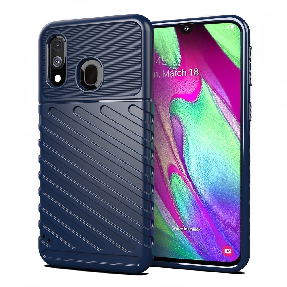 Capa Thunder Capa flexível resistente resistente e resistente de TPU para Samsung Galaxy A40 azul