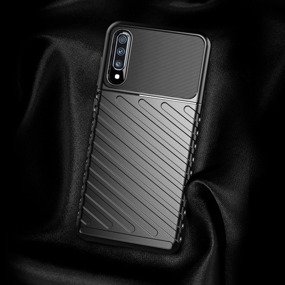Capa Thunder Capa flexível resistente resistente e resistente de TPU para Samsung Galaxy A70 preta