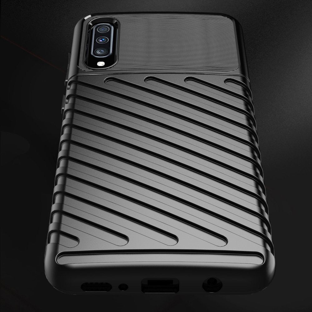 Capa Thunder Capa flexível resistente resistente e resistente de TPU para Samsung Galaxy A70 preta