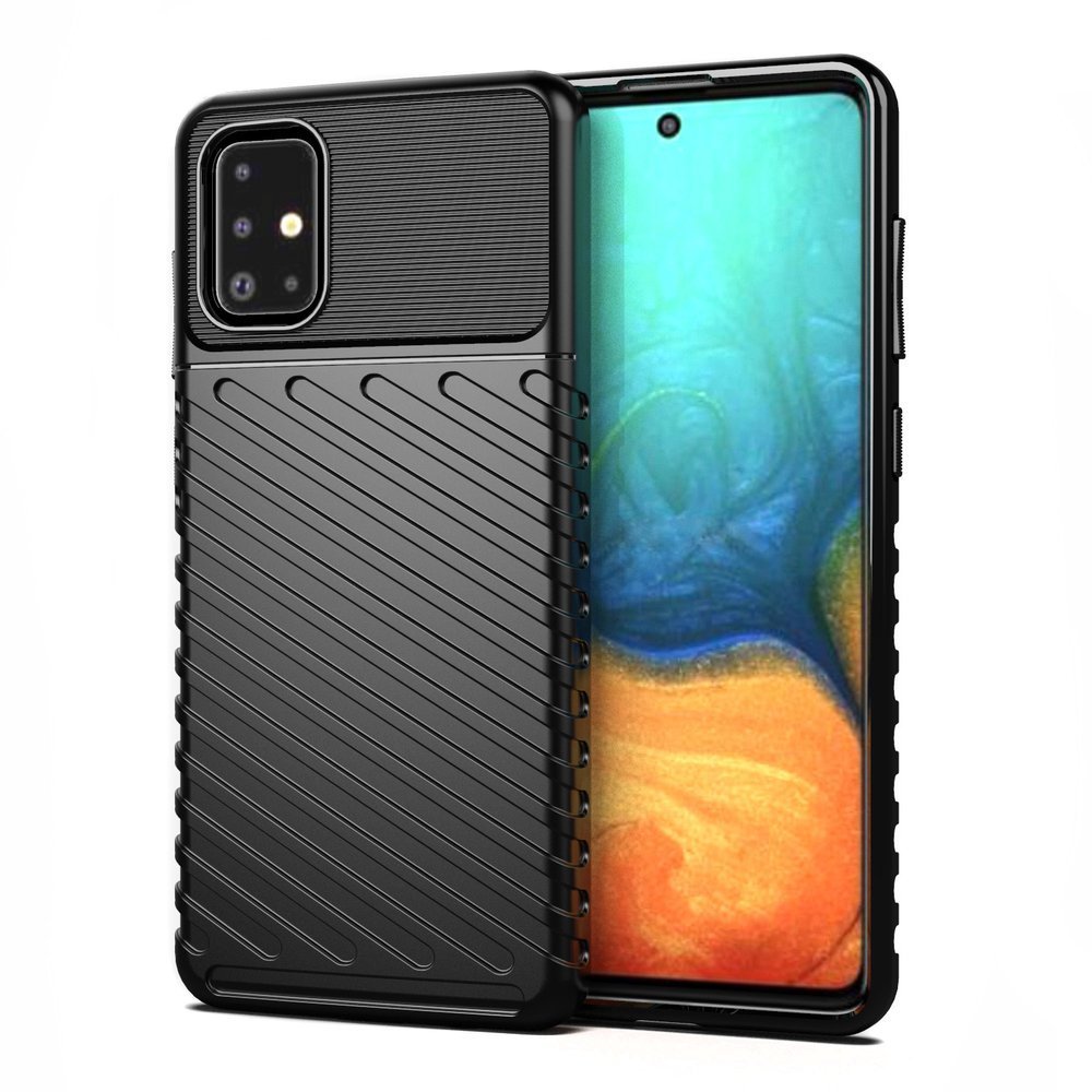 Capa Thunder capa flexível resistente resistente em TPU para Samsung Galaxy A51 preta