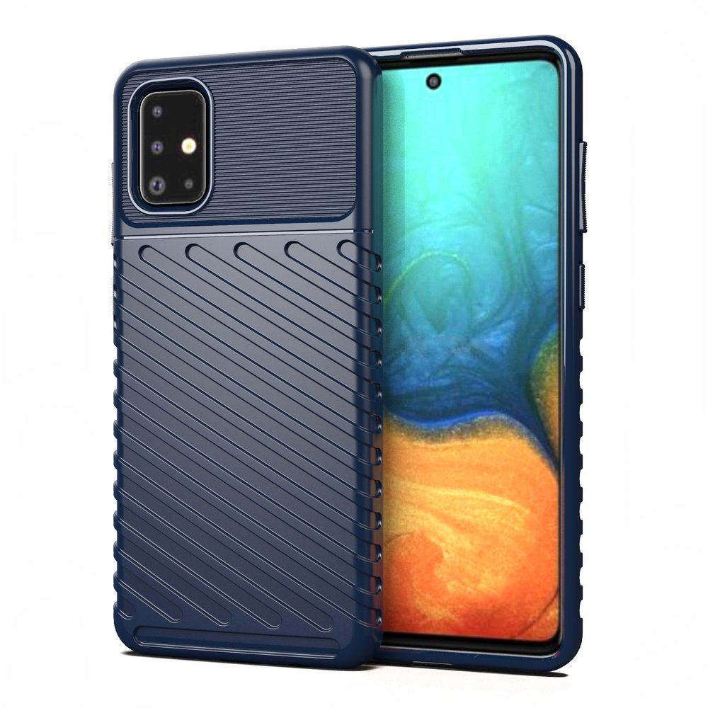 Capa Thunder capa flexível resistente resistente em TPU para Samsung Galaxy A51 azul