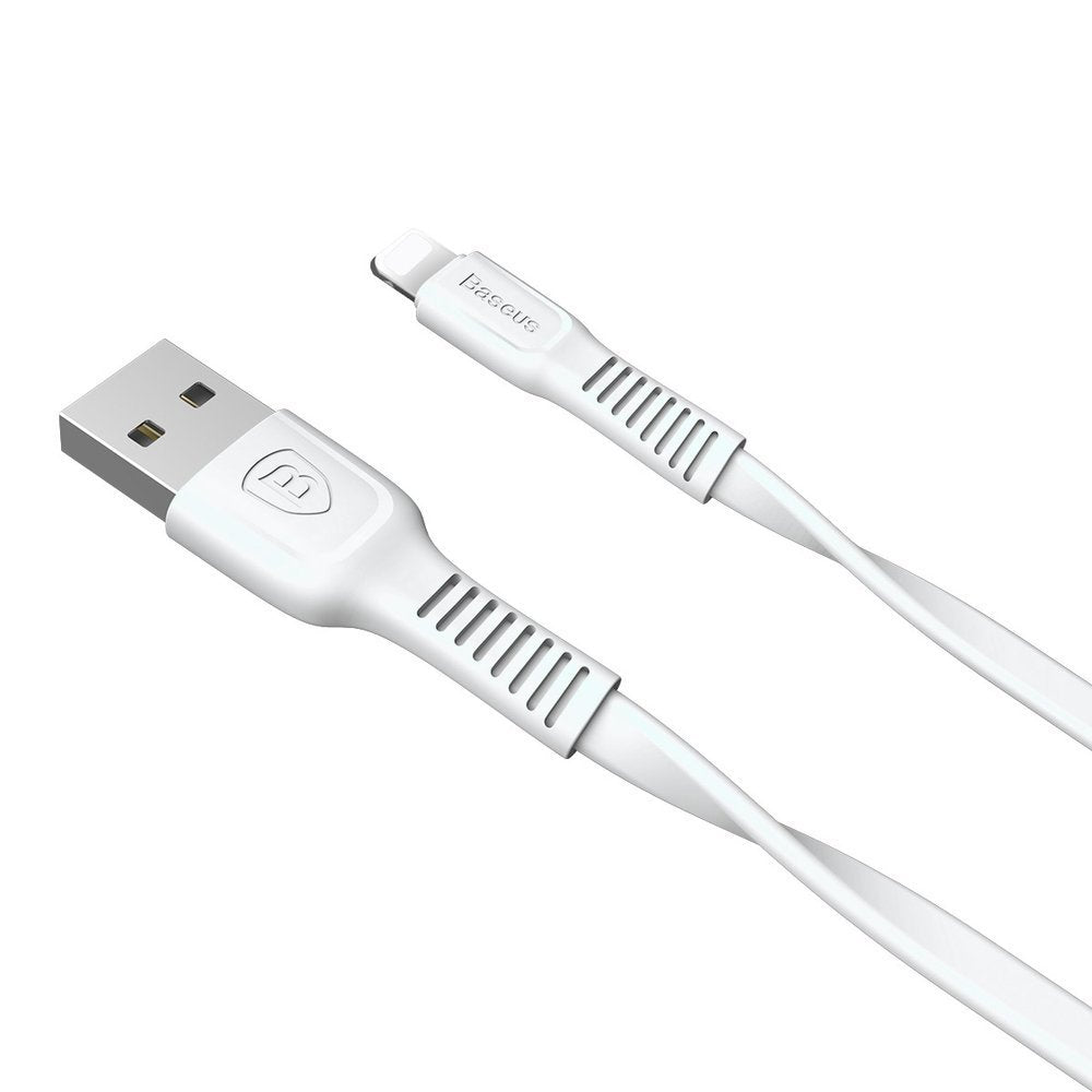 Baseus Tough flat USB - Lightning 2A 1m cabo branco (CALZY-B02)