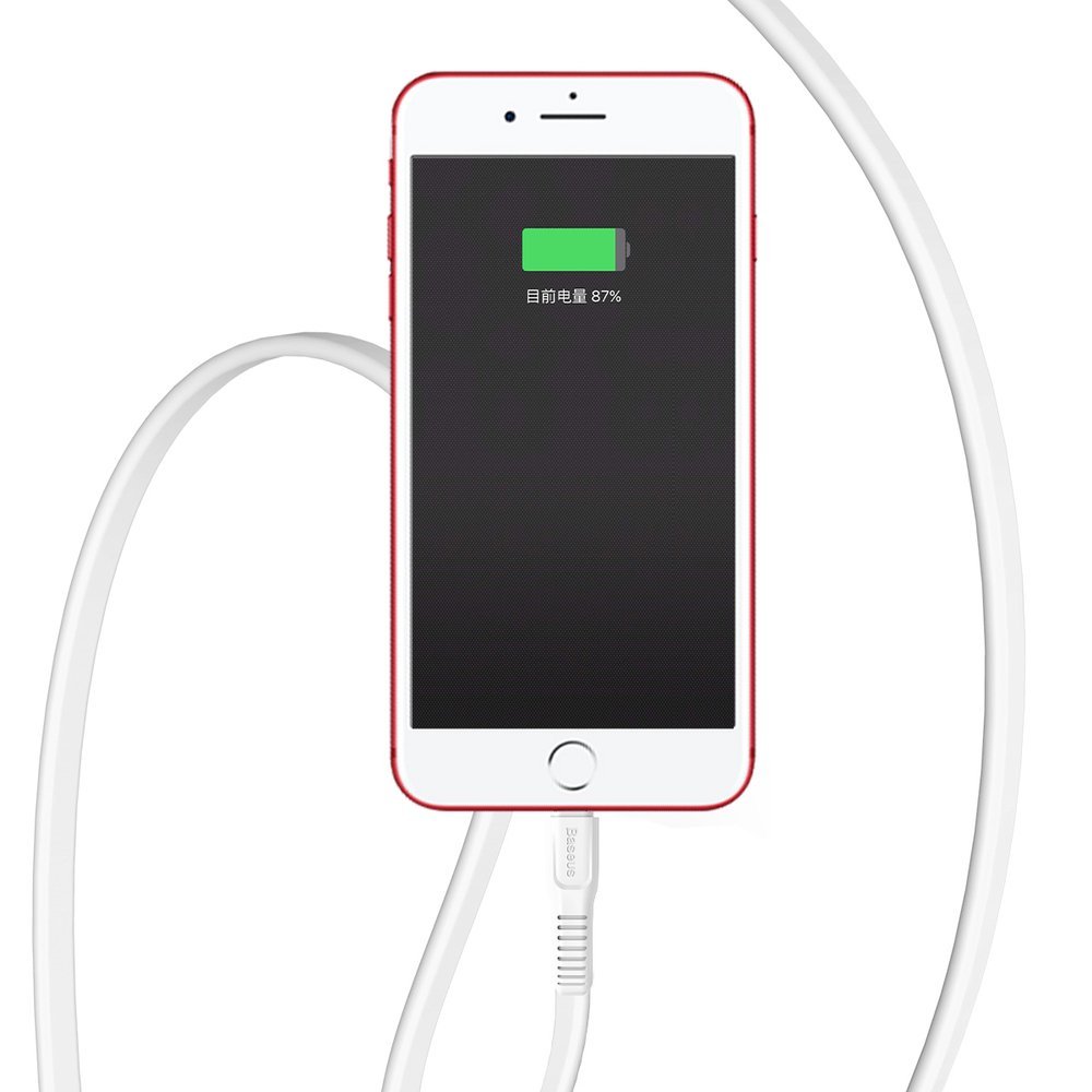 Baseus Tough flat USB - Lightning 2A 1m cabo branco (CALZY-B02)