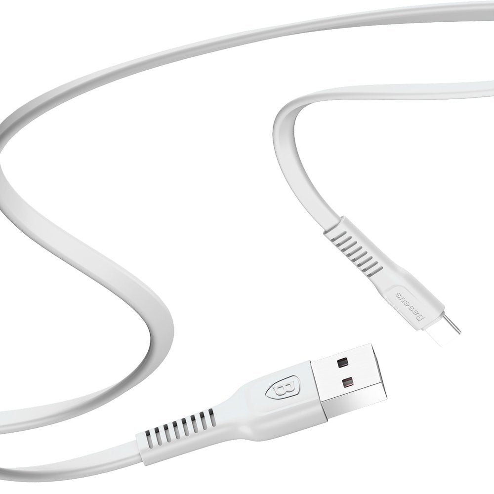 Baseus Tough flat USB - USB Tipo-C 2A 1m cabo branco (CATZY-B02)