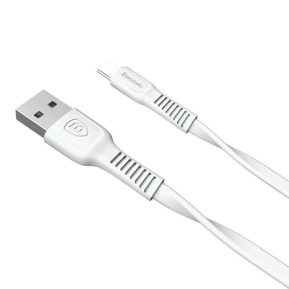 Baseus Tough flat USB - USB Tipo-C 2A 1m cabo branco (CATZY-B02)