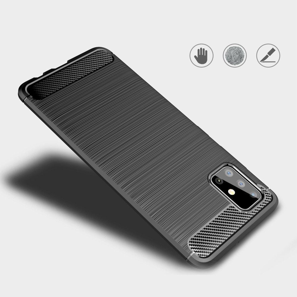Capa carbono Capa flexível de TPU para Samsung Galaxy A51 preta