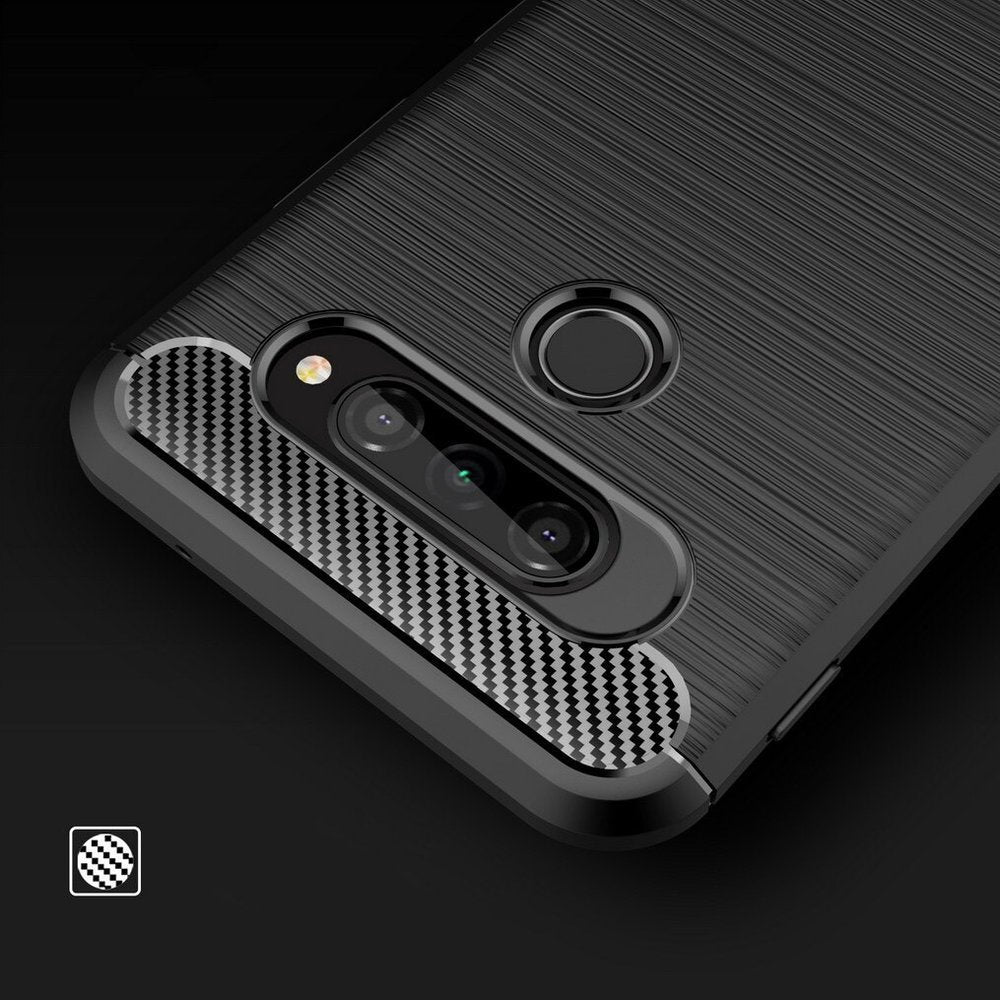Capa carbono Capa flexível de TPU para LG K50S preta