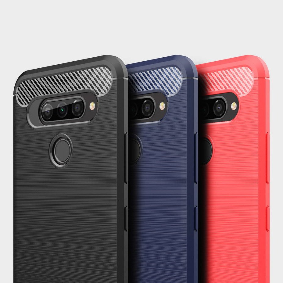 Capa carbono Capa flexível de TPU para LG K50S preta