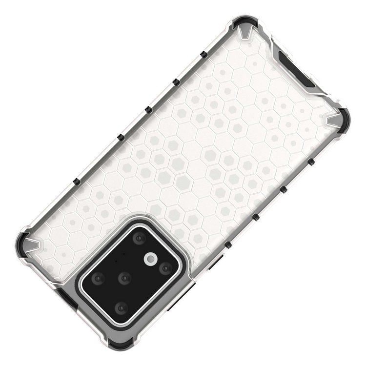 Capa de armadura de favo de mel com proteção de TPU para Samsung Galaxy S20 Ultra transparente