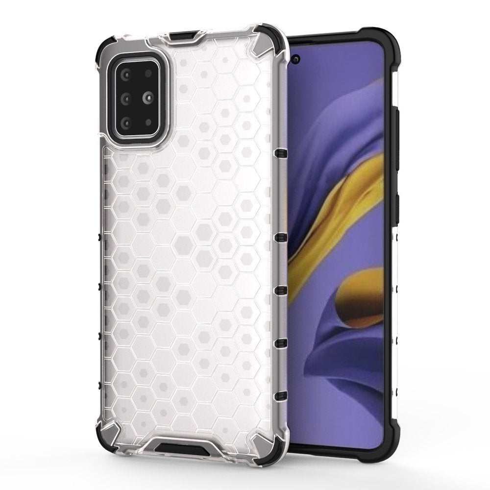 Capa de armadura de favo de mel com proteção de TPU para Samsung Galaxy S20 transparente