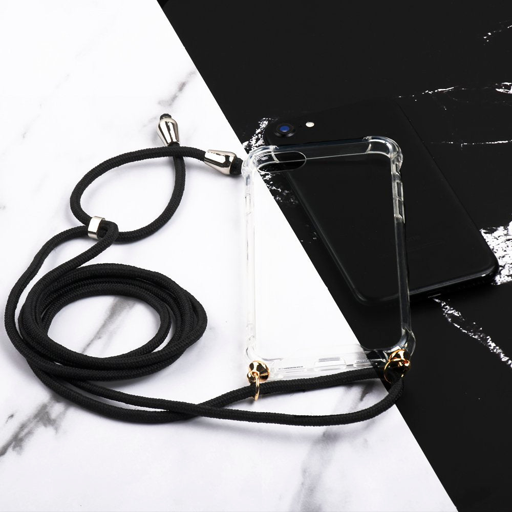 Capa de bolsa de gel TPU de gel para corda com cordão para iPhone SE - iPhone 5S - iPhone 5 transparente