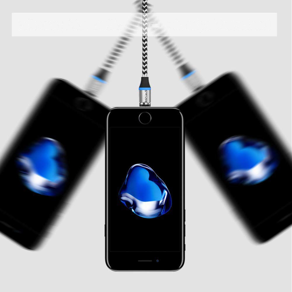 Adaptador de plugue para cabo USB magnético prata relâmpago