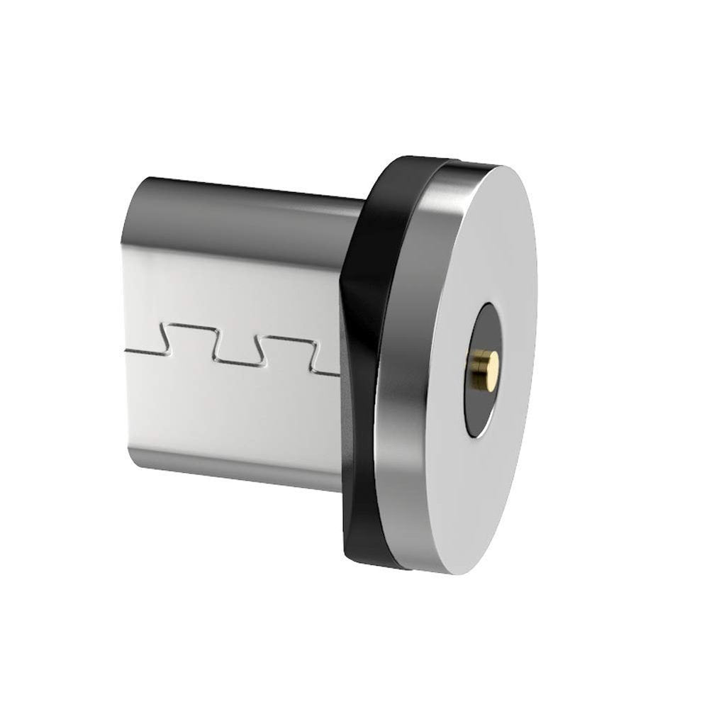 Adaptador de plugue para cabo USB magnético micro USB prata
