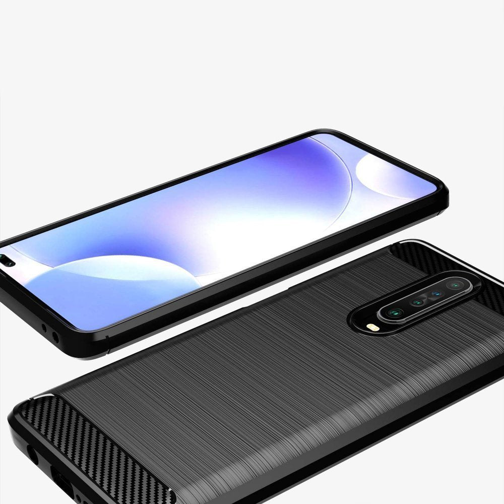 Capa carbono Capa flexível de TPU para Xiaomi Redmi K30 azul