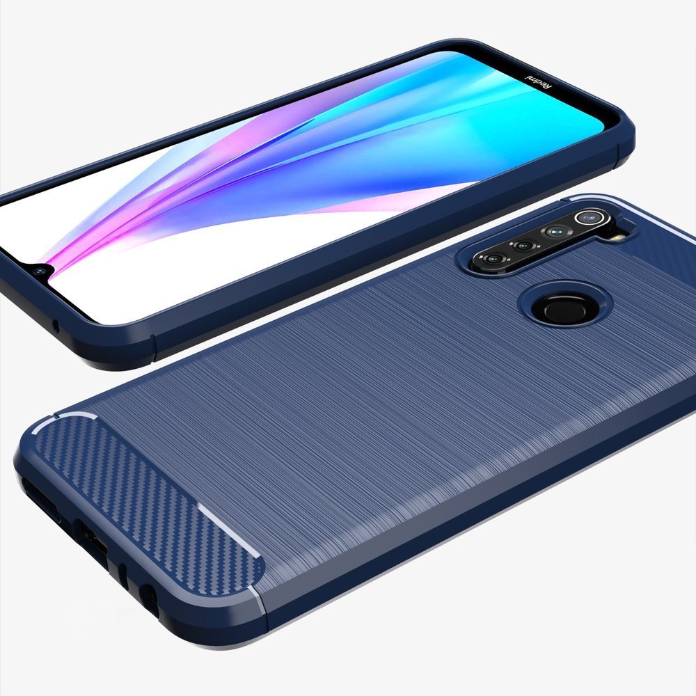 Capa carbono Capa flexível em TPU para Xiaomi Redmi Note 8T azul