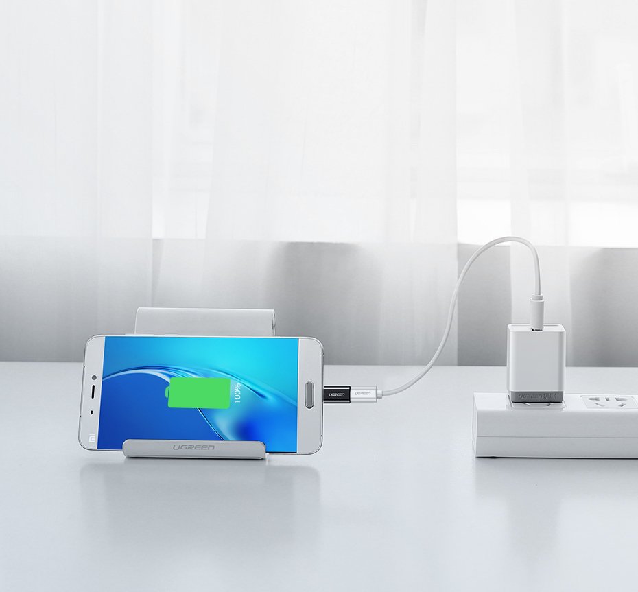 Adaptador Ugren micro USB para USB Tipo-C branco (30154)