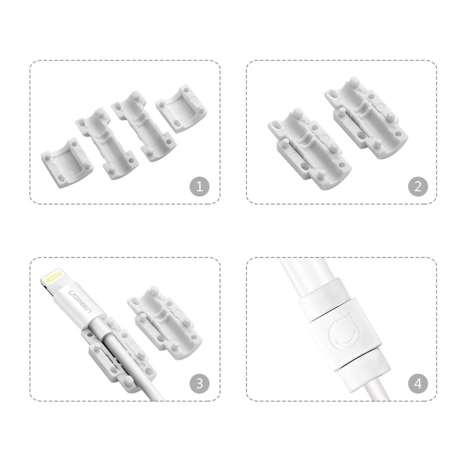 Tampa protetora do plugue do cabo Ugreen 6x para cabo original Lightning branco (40705)