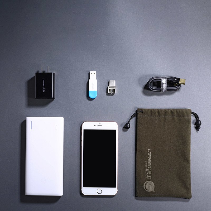 Capa de bolsa pequena para telefone Ugreen de 12 cm x 19 cm preta (20319)