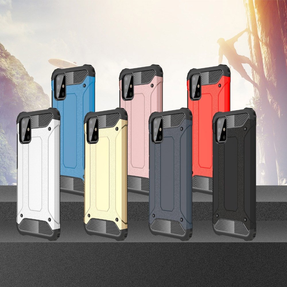 Capa Hybrid Armor Capa resistente e resistente para Samsung Galaxy A71 prata
