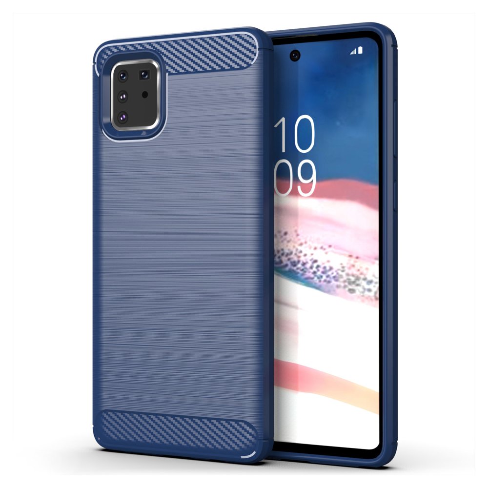 Capa carbono Capa flexível de TPU para Samsung Galaxy Note 10 Lite azul