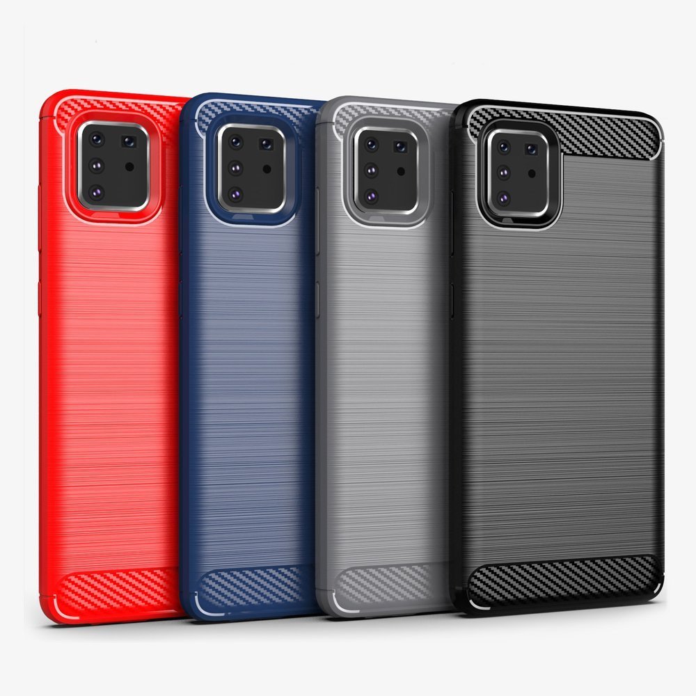 Capa carbono Capa flexível de TPU para Samsung Galaxy Note 10 Lite azul