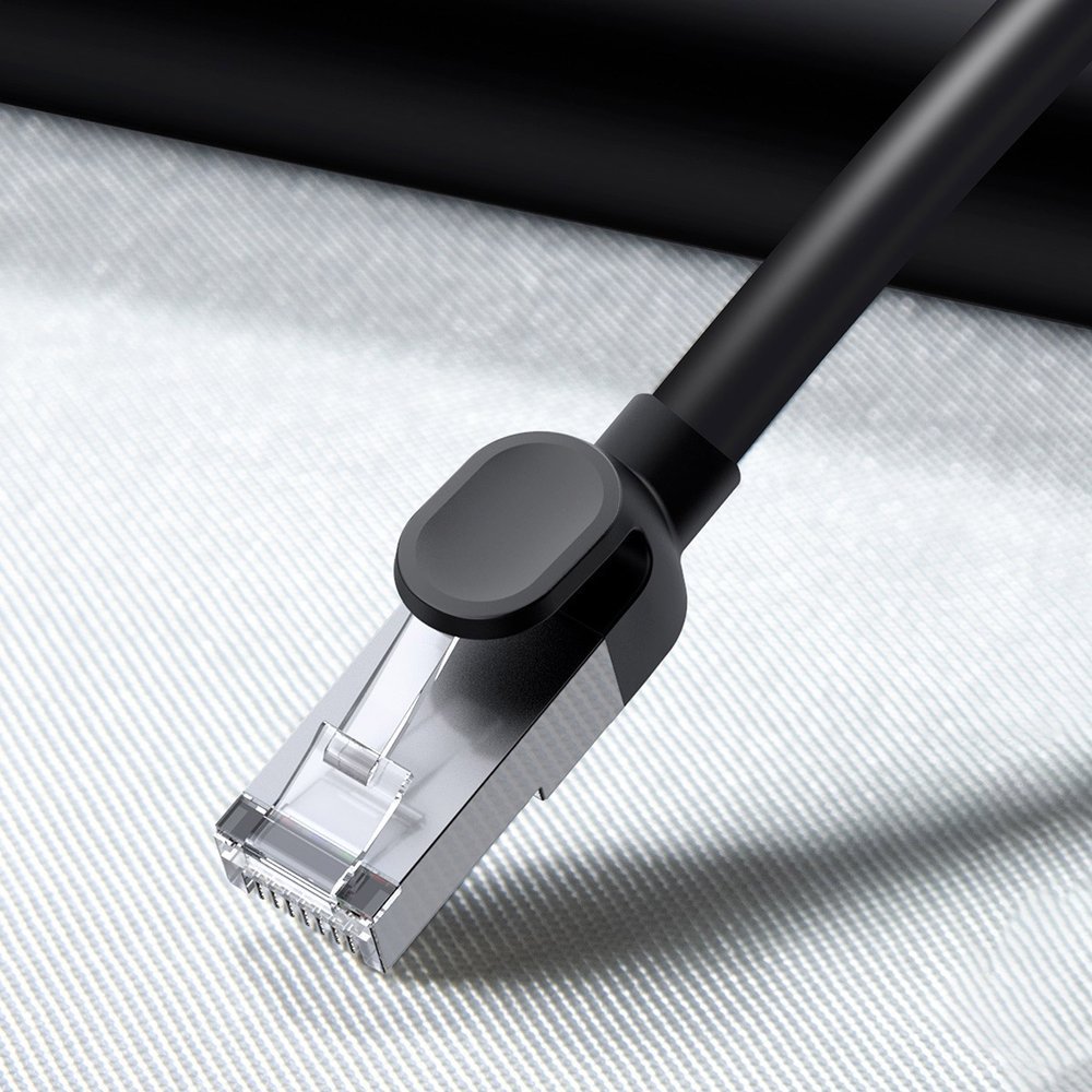 Cabo de patchcord Ethernet Baseus RJ45 Cat 6 UTP 1000Mbps 05 m preto (PCWL-F01)