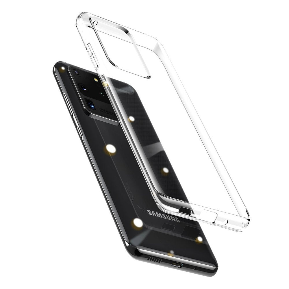 Baseus Simple Series Capa em gel transparente TPU para Samsung Galaxy S20 Ultra transparente (ARSAS20U-02)