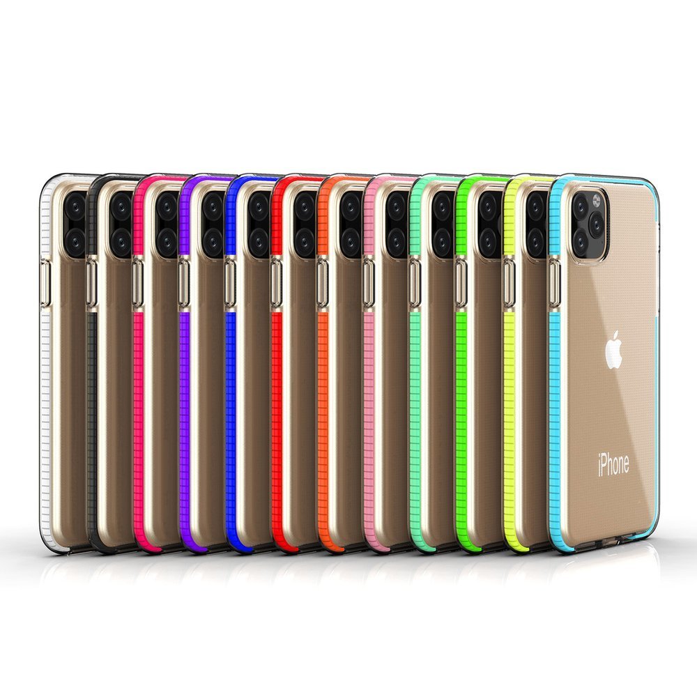 Capa protetora de gel TPU transparente com moldura colorida para iPhone 11 Pro preto