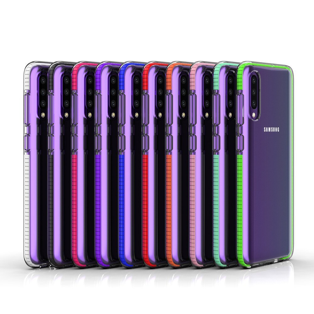 Capa protetora de gel de TPU transparente com moldura colorida para Samsung Galaxy A50s - Galaxy A50 - Galaxy A30s preto